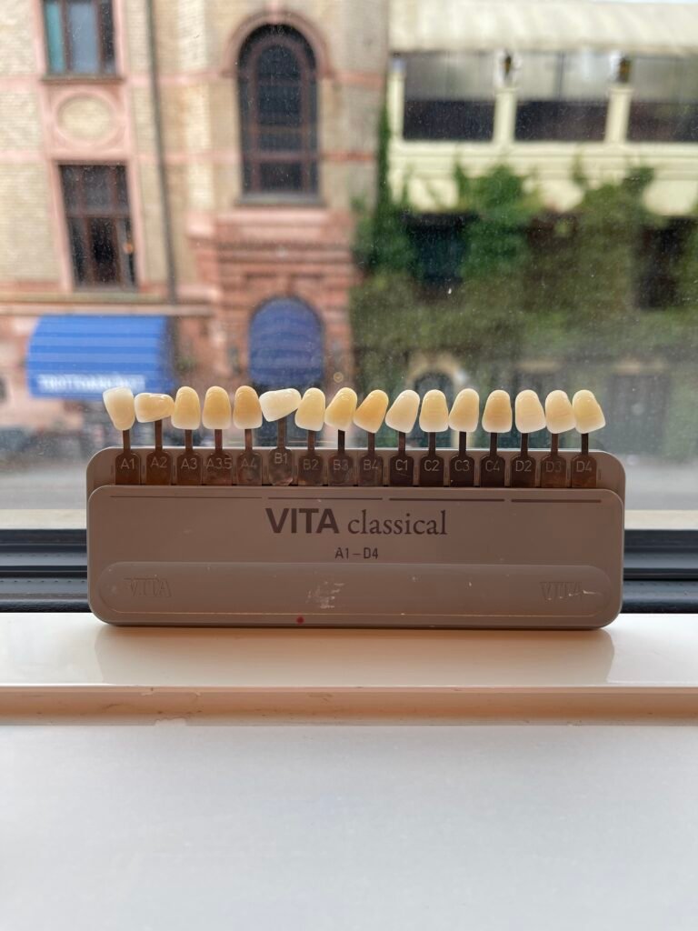VITA Classical färgskala för färgtagning vid kronpreparation och val av tandfärg.